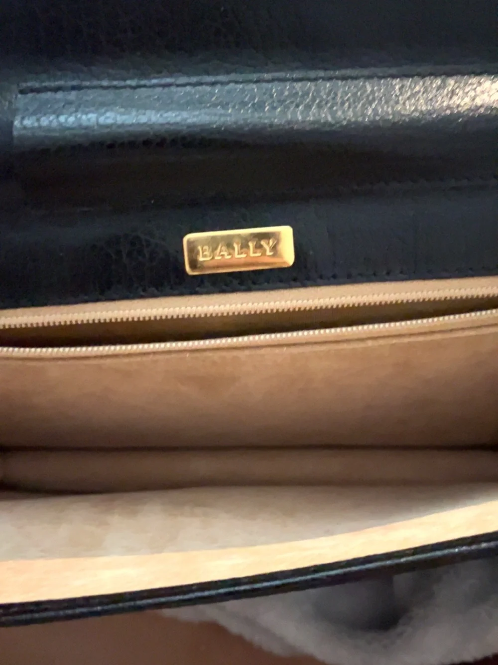 Bally Black Leather Clutch with Gold Hardware